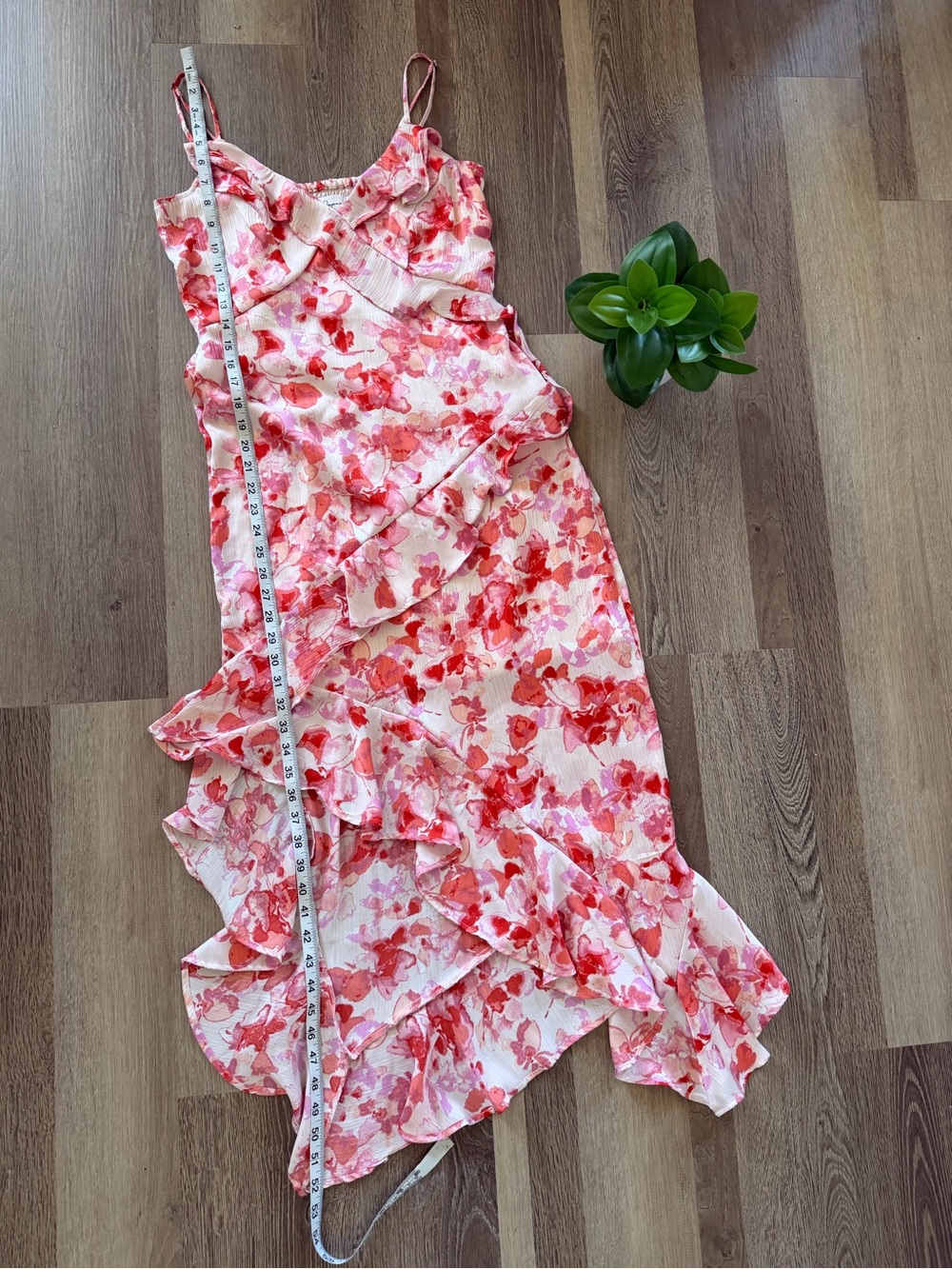 Floral Pink Ruffle Slip Dress - Picture 7 of 9